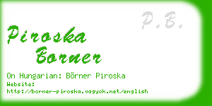 piroska borner business card